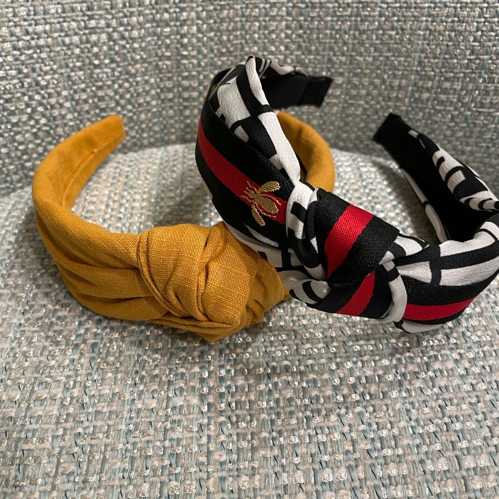 Stylish Headband Set - Mustard and Black